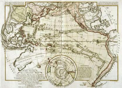 Carte physique de la Grande Mer ci-devant nommée mer du Sud ou Pacifique