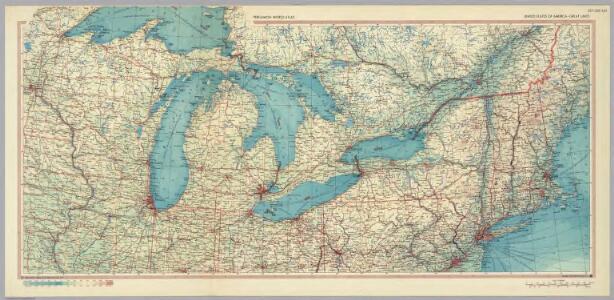 United States of America - Great Lakes.  Pergamon World Atlas.