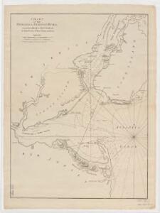 Chart of the entrance of Hudson's River, from Sandy Hook to New York : with the banks, depths of water, sailing-marks, & ca