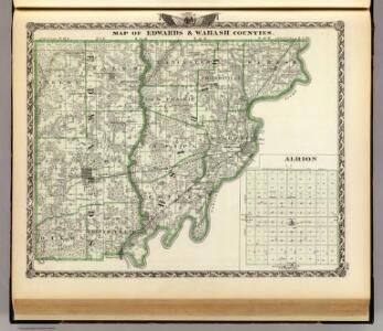 Map of Edwards & Wabash counties and Albion.
