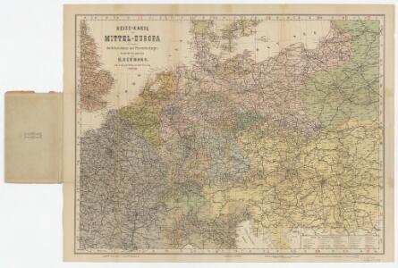 [Kaart], uit: Reise-Karte von Mittel-Europa : mit Angabe der Bahnstationen und Postverbindungen / entworfen und gezeichnet von M. Hermann