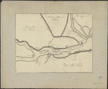 [Map of the waterstate improvements at the Merwede between Gorinchem and Werkendam]