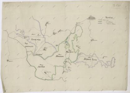Hraniční mapa lesů velkostatku Kout-Trhanov a lesů města Domažlice