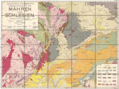 Geologisch-tektonische Übersichtskarte von Mähren und Schlesien
