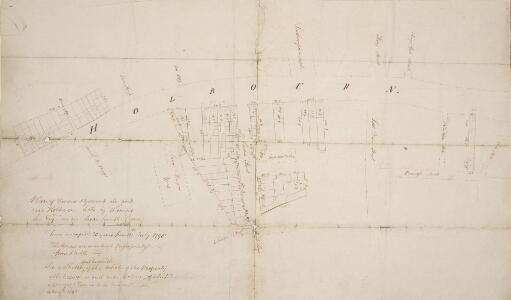 Plan of Houses & Ground in and near Holbourn, held by Thomas Lee Esq: under lease by the Crown