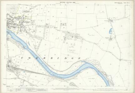 Old map of Corbridge 92SW repro Northumberland in 1924 Dilston 