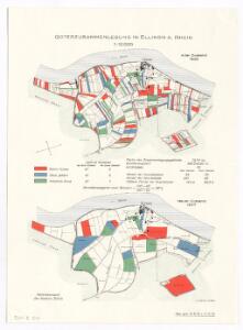 Marthalen: Güterzusammenlegung in Ellikon am Rhein, alter Zustand 1935 und neuer Zustand 1937; Grundrisse