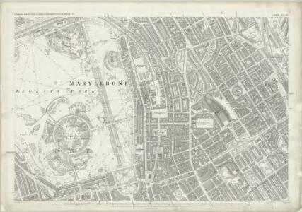 London (First Editions c1850s) XXV (includes: St Marylebone; St Pancras) - 25 Inch Map