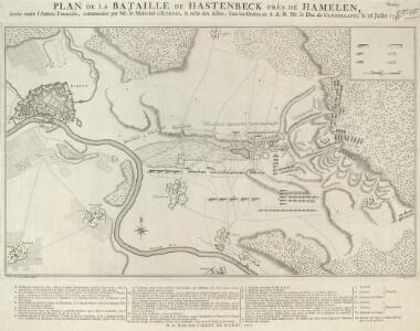 Plan de la Bataille de Hastenbeck près de Hamelen