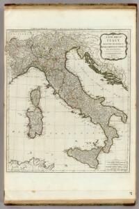 A new map of Italy with the islands of Sicily, Sardinia & Corsica.