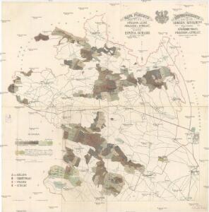 Mapa porostů revírů Křelina, Lázně, Prachov a Střeleč