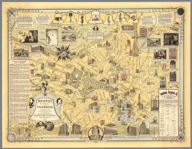 Boston, Birthplace of the Telephone : A Pictorial Map of the Down Town Area