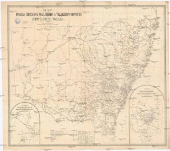 Map shewing the postal stations, mail roads & telegraph offices in New South Wales, 1898