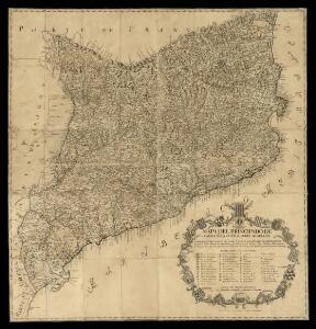 Mapa del principado de Cataluña y condado del Rosellon / por D. Francisco Xavier de Garma y Duran ; I. Valls st.
