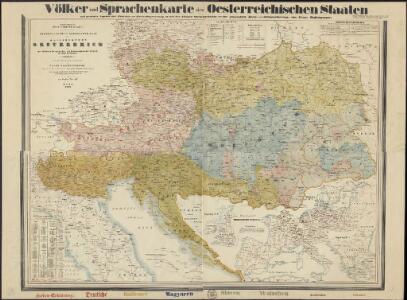 General-, Post- und Eisenbahnkarte des Kaiserthumes Oesterreich und der nächsten Grenzlaender, mit Ergaenzungen der übrigen Staaten in Europa