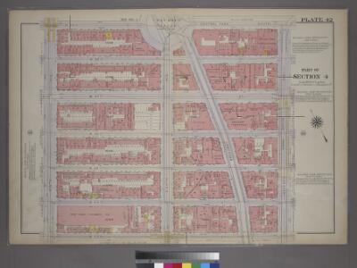 Plate 42, Part of Section 4: [Bounded by W. 59th Street - Central Park South, Seventh Avenue, W. 53rd Street and Ninth Avenue.]