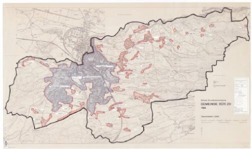 Rüti: Definition der Siedlungen für die eidgenössische Volkszählung am 01.12.1970; Siedlungskarte