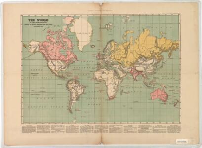 The world on Mercator's projection : showing the British possessions and chief ports coloured red